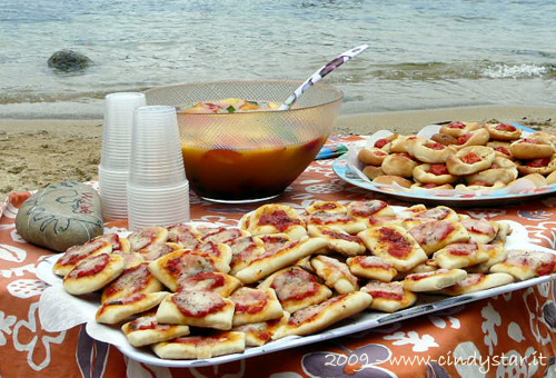 pizzette on the beach