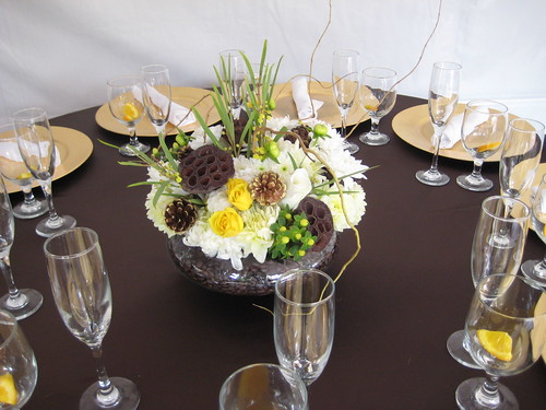 These centerpieces were so fun to create We started with a low fish bowl 