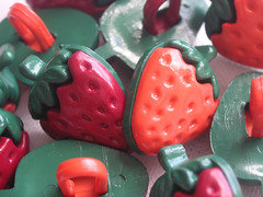 Orange and Red Strawberry Buttons