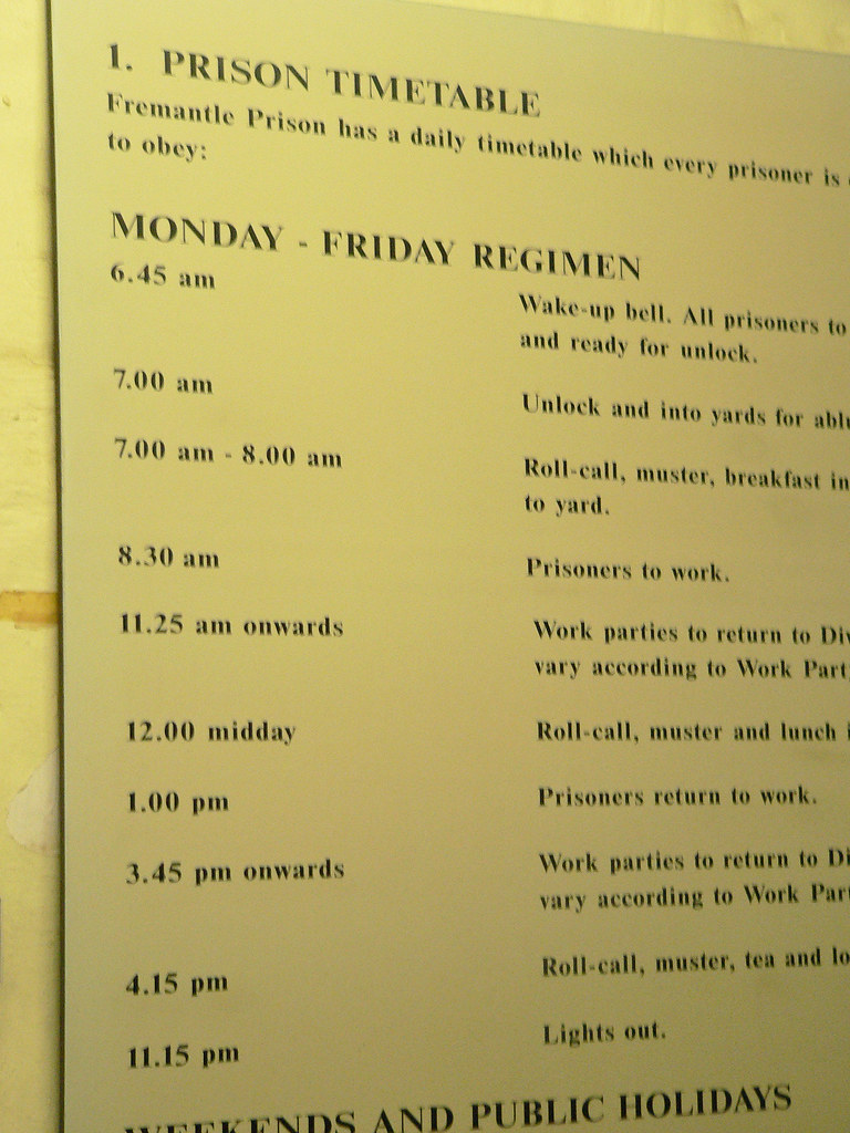 Prison timetable