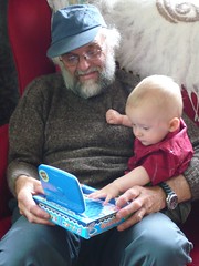 Teaching an infant how to play with a toy computer