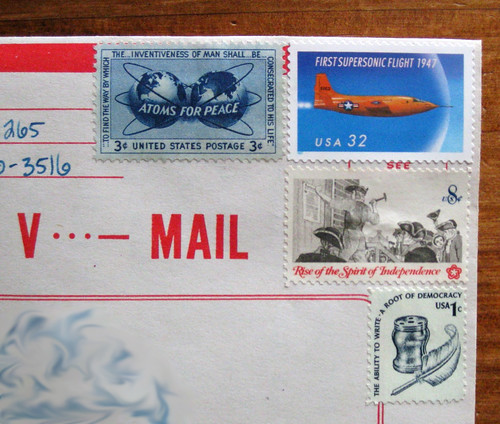 Vintage stamps on V-Mail