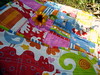 bright patchwork quilt detail backside binding