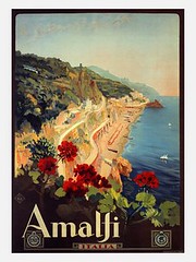 Amalfi, Italian Travel Poster, 1927. Artist Ma...