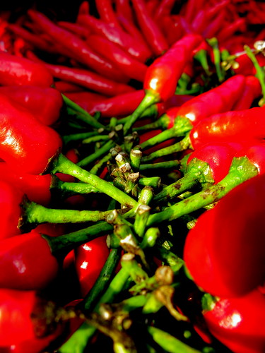 Hot stuff! (Peppers for sale in Luoshan, Henan Province, China