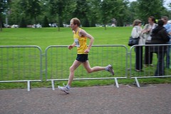 David approaching the finish