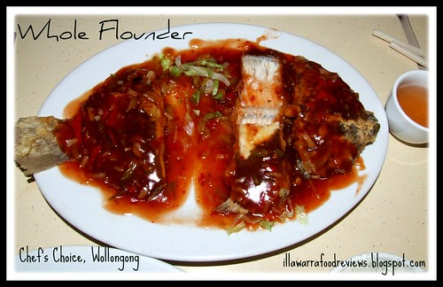 Whole flounder at Chef's Choice, Wollongong