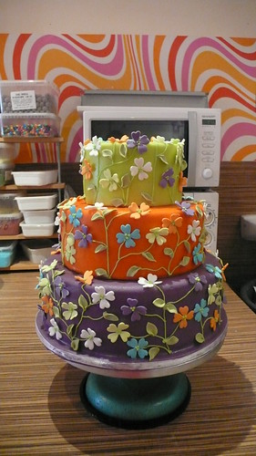 Colorful Flower Garden Wedding Cake