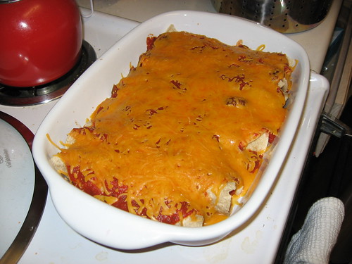 Chicken Enchiladas, Cooked and ready to serve