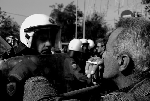 The riot police at the 28th October parade, Thessaloniki