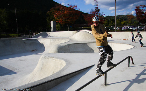 Gettin my grind on at new Fukushima skate park