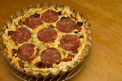 A quiche to test the oven