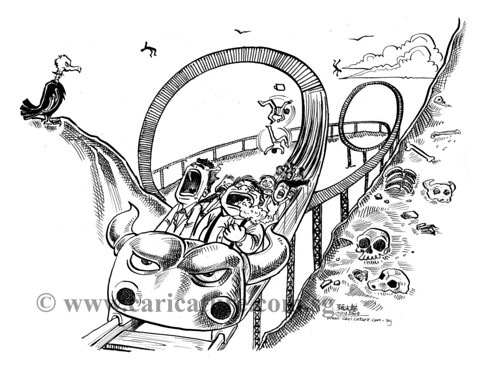 Comic strip illustration - Roller Coaster watermark