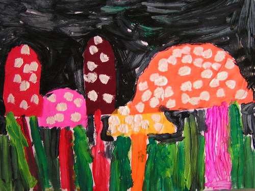 toadstools made in my class by 5 year old