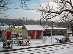 Wintertime at the Fox River Trolley Museum. South Elgin Illinois. December 2007.