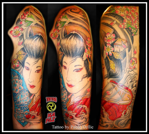Tatuagem Feminina de Gueixa Geisha Tattoo by Pablo Dellic
