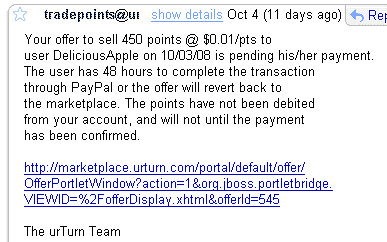 urTurn Scam - E-mail screenshot 1