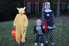 Pikachu, Cate, and McKenzie the pirate