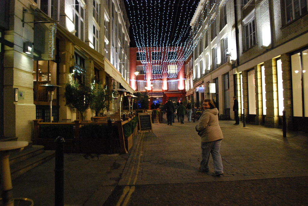 Walking to the Ice bar and Hooka bar in London