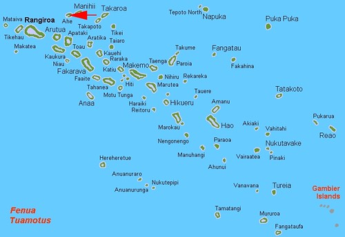 Ahe - Tuamotus Locator Map