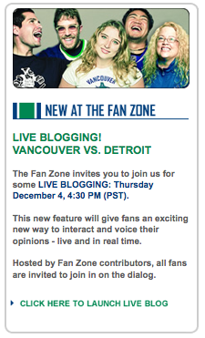 Official Canucks Fan Zone Liveblogging Squad