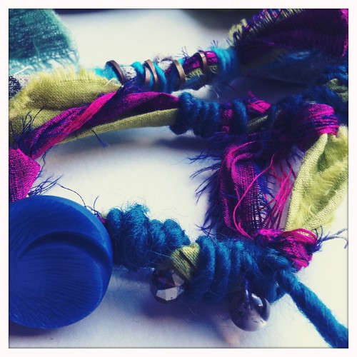 hand dyed fabric & thai silk pieces for my new jewelry collection