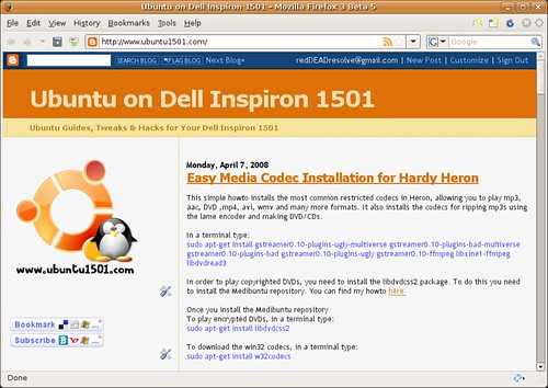 Firefox 3 Beta 5 - Screenshot