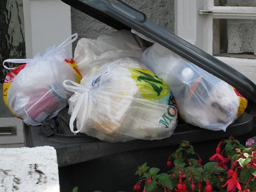 Over full bins on Wightman Road