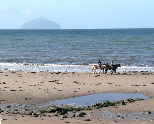 Riders on te shore at Maidens
