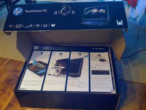 HP TouchSmart PC inside box by you.