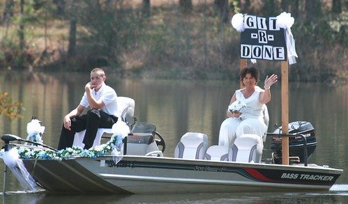 Redneck Wedding Arrival Boat