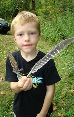 Ethan and feathers
