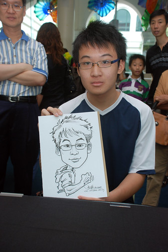 Caricature live sketching at Singapore Art Museum Christmas Open House - 8