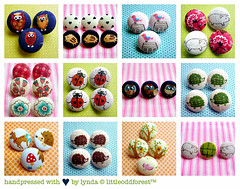 handpressed fabric buttons