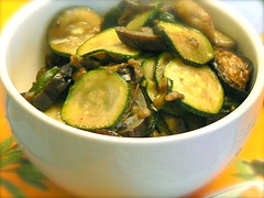 Korean Bibimbab - Zucchini and Aubergine