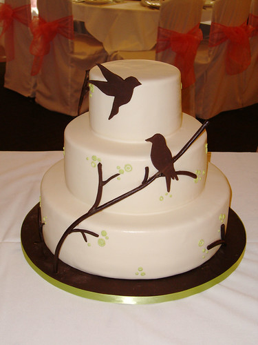 Bird Silhouette Wedding Cake by Crazy Cake Lady