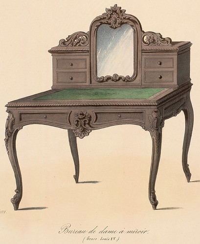 002-Bureau de Señora con espejo estilo Luis XV