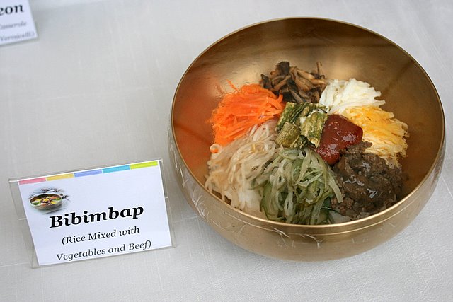 Bibimbap - rice mixed with vegetables and beef