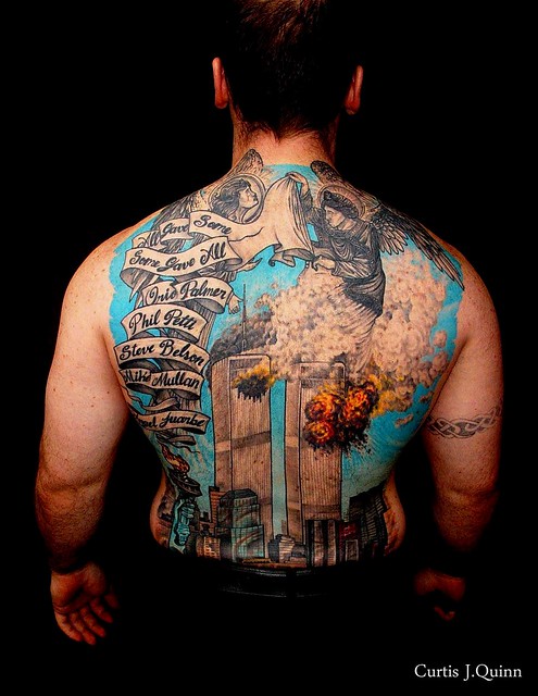 WTC 911 TATTOOS 043 By Curtis J.Quinn. Fire Fighter wears His Pride