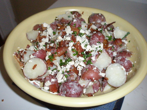 Potato Salad with Blue Cheese, Bacon and Chives