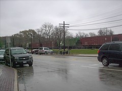 Trains and rain.Brookfield Illinois. November 2007.