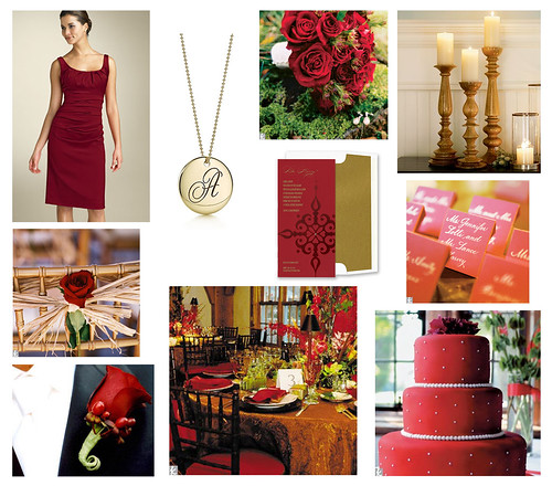 I love this rich color combination for late fall and winter weddings as the