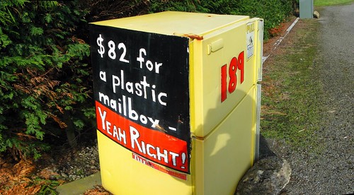 Fridge as a letterbox near Masterton, New Zealand