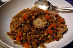 Sausages and Lentils