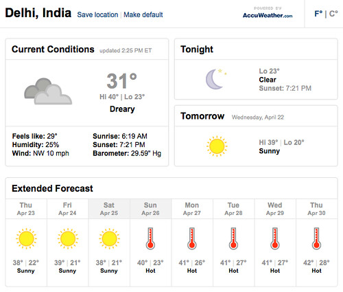 Delhi weather - WTF?!