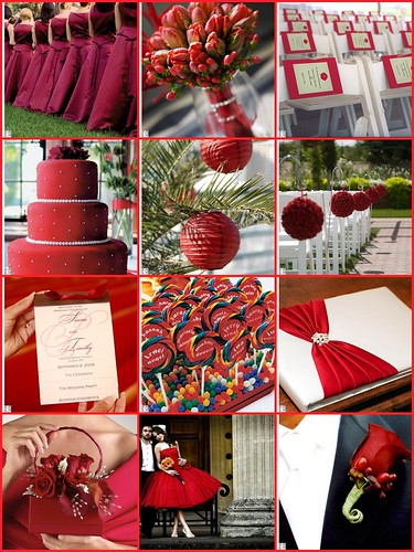 Red is not in my wedding color scheme but since I have been researching