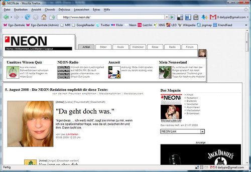 NEON Startseite am 05.05.2008