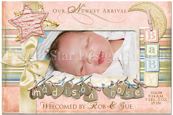 Birth Announcement Sample 2, 6x4 (web size)