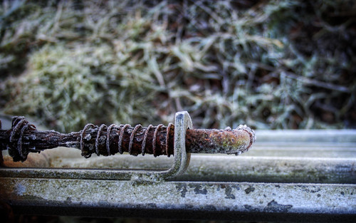 Frosted rusty lock
