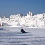 The world's largest snow sculpture,  'Romantic feelings', at the Harbin Ice and Snow Festival 2008